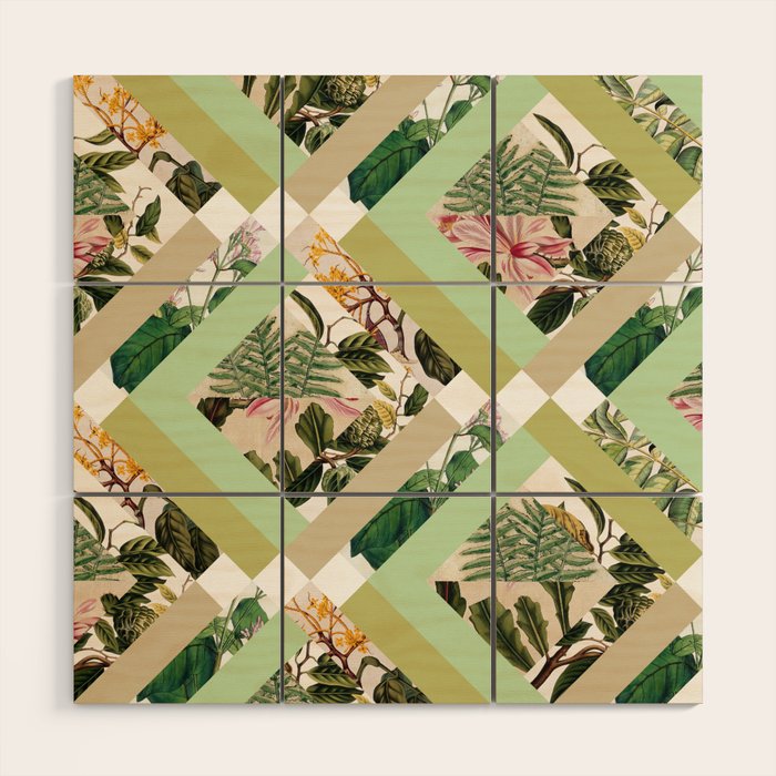 Cubed Vintage Botanicals Wood Wall Art Gallery Image 1