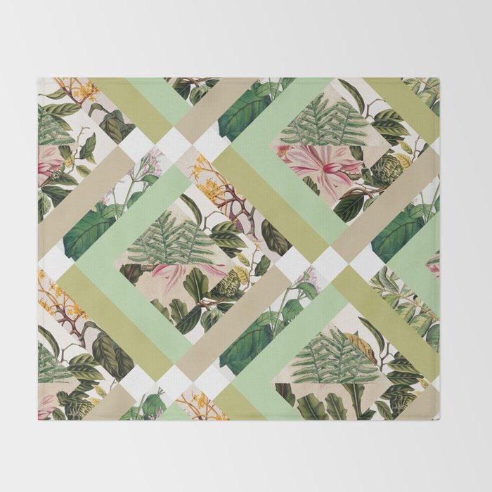 Cubed Vintage Botanicals Throw Blanket Gallery Image 2