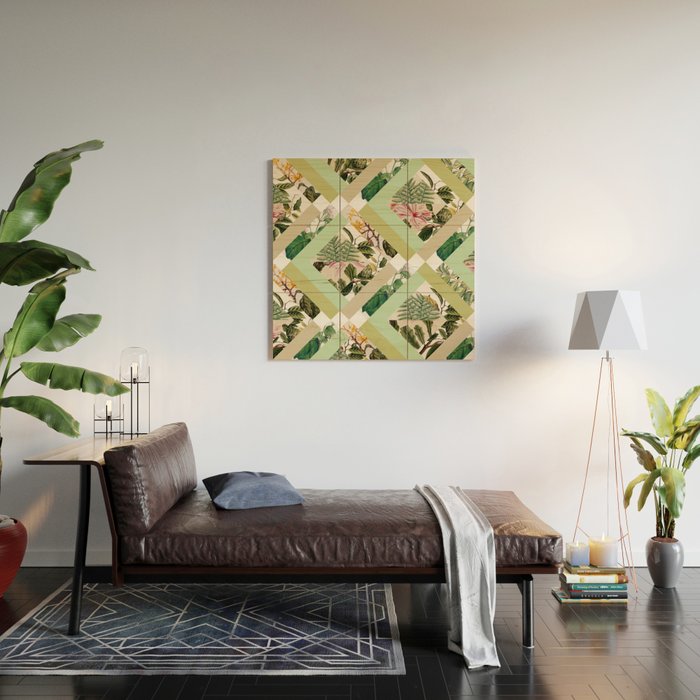 Cubed Vintage Botanicals Wood Wall Art Gallery Image 2