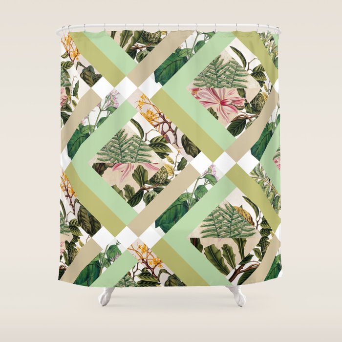 Cubed Vintage Botanicals Shower Curtain Gallery Image 1