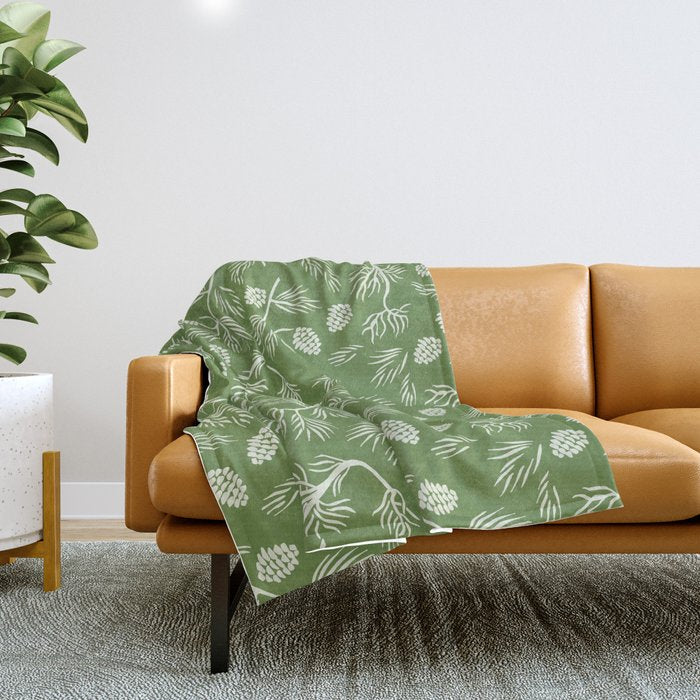 Pine Branches Throw Blanket Gallery Image 1