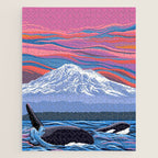 Orca Momma and calf - Ballet Slipper Jigsaw Puzzle Gallery Image 1