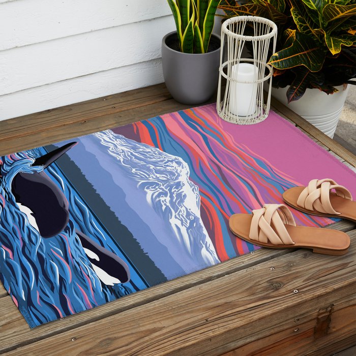 Orca Momma and calf - Ballet Slipper Outdoor Rug Gallery Image 2