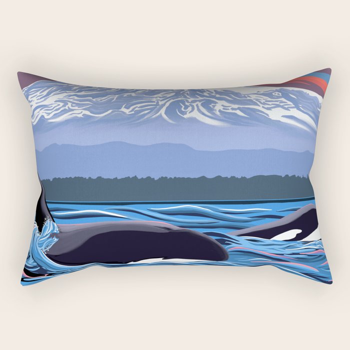 Orca Momma and calf - Ballet Slipper Rectangular Pillow Gallery Image 2