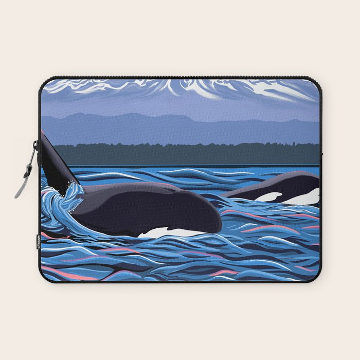 Orca Momma and calf - Ballet Slipper Laptop Sleeve Gallery Image 1