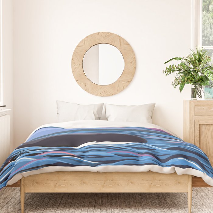 Orca Momma and calf - Ballet Slipper Duvet Cover Gallery Image 3