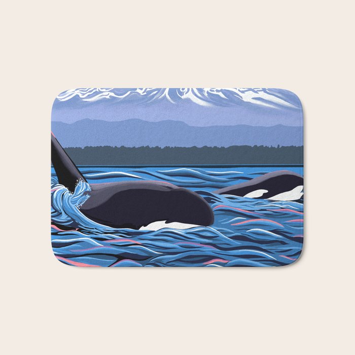 Orca Momma and calf - Ballet Slipper Bath Mat Gallery Image 1
