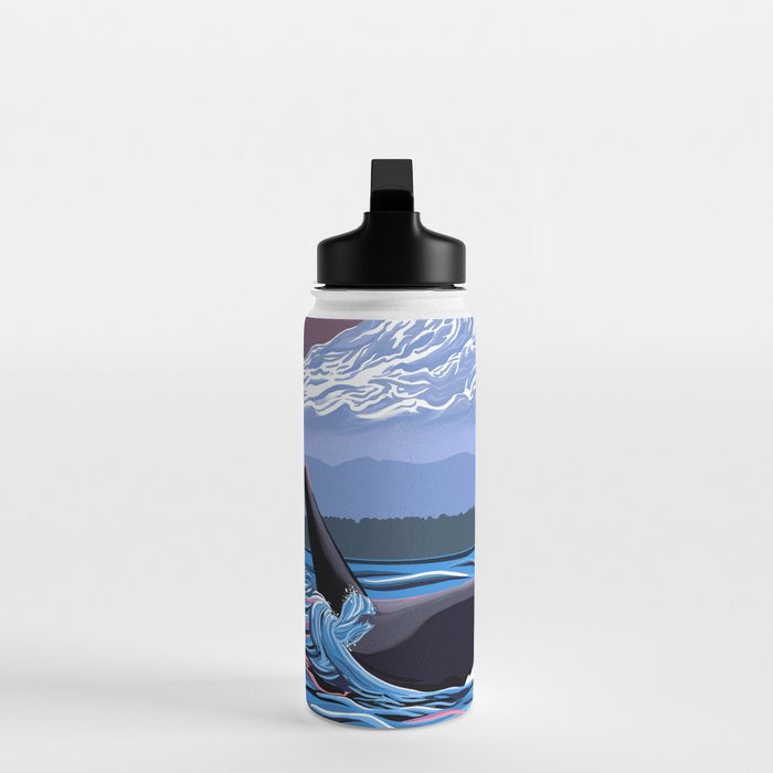 Orca Momma and calf - Ballet Slipper Water Bottle Gallery Image 3