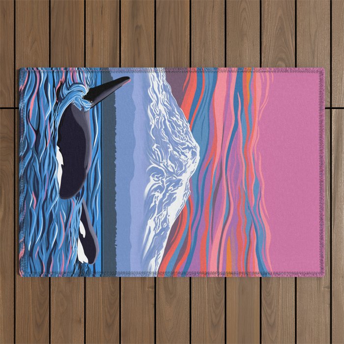 Orca Momma and calf - Ballet Slipper Outdoor Rug Gallery Image 1