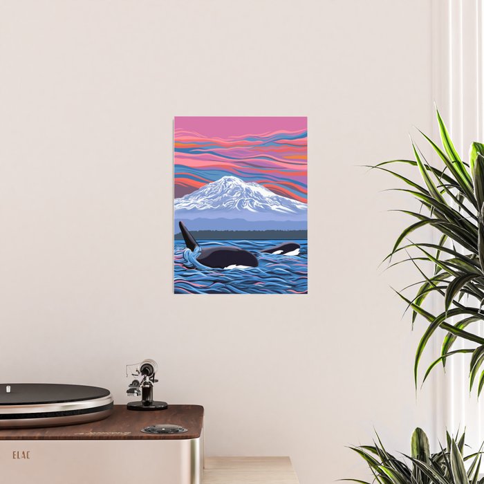 Orca Momma and calf - Ballet Slipper Poster Gallery Image 2