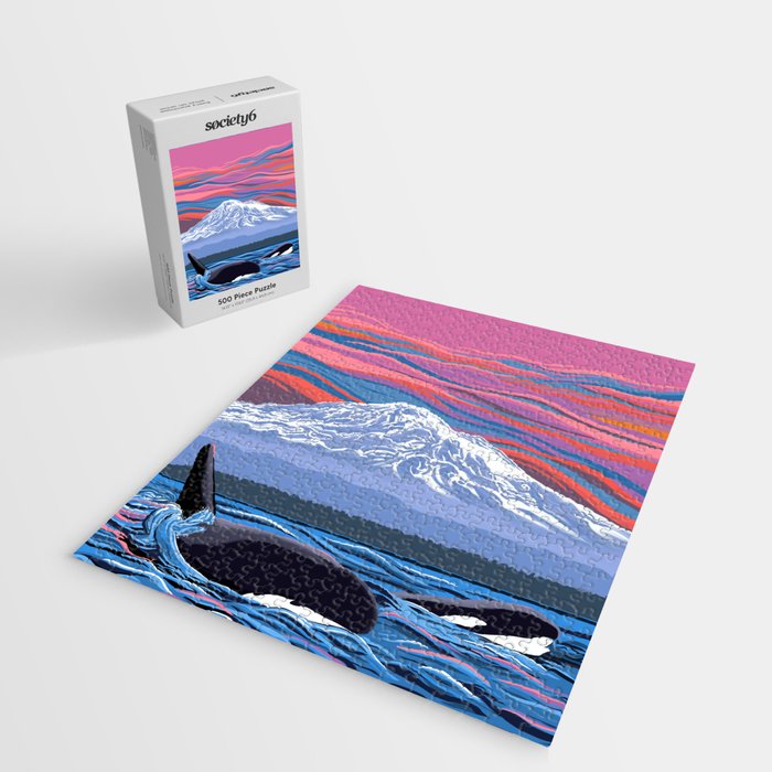 Orca Momma and calf - Ballet Slipper Jigsaw Puzzle Gallery Image 2