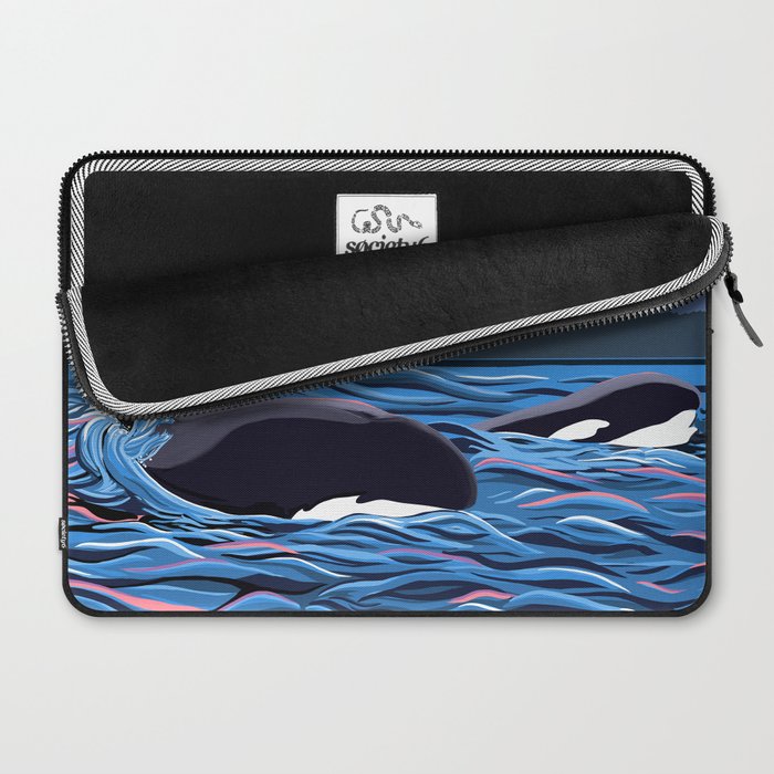 Orca Momma and calf - Ballet Slipper Laptop Sleeve Gallery Image 2