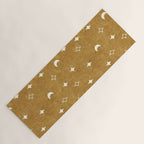 moon and stars - mustard Yoga Mat Gallery Image 1