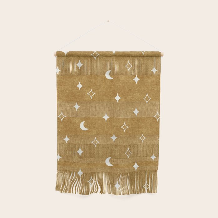 moon and stars - mustard Wall Hanging Gallery Image 1