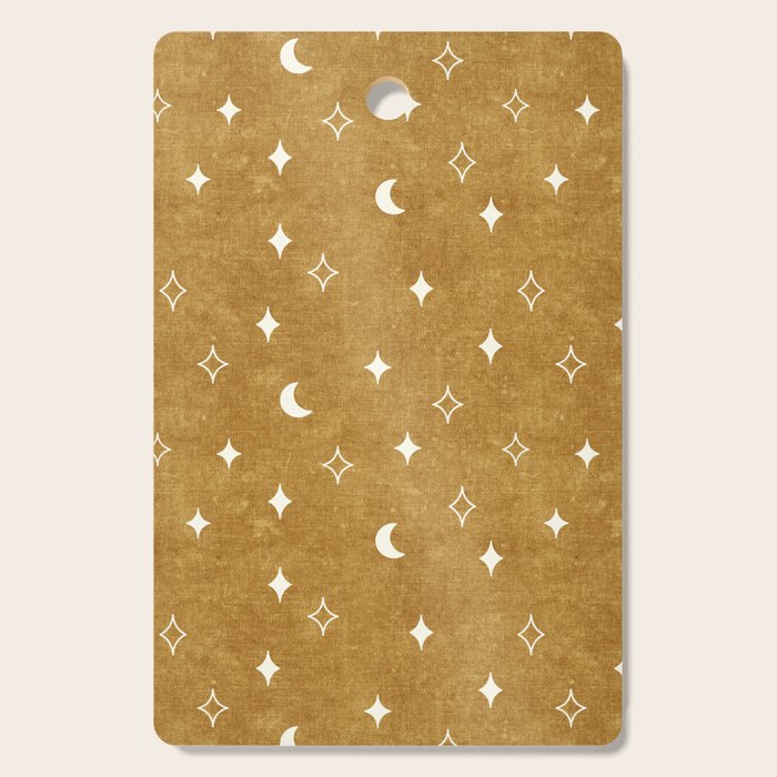 moon and stars - mustard Cutting Board Gallery Image 1