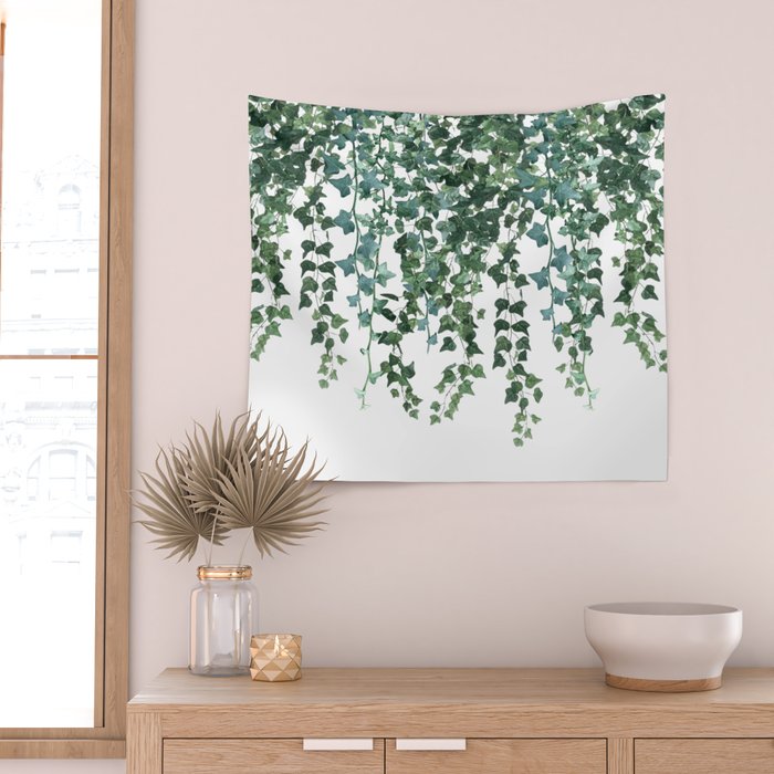 Ivy Watercolor Wall Tapestry Gallery Image 2