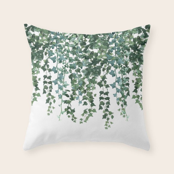 Ivy Watercolor Throw Pillow Gallery Image 6