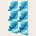 Emerald Sea Waves - Abstract Ombre Flowing Ink Wallpaper Gallery Image 2