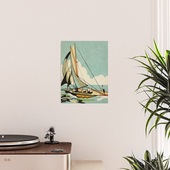 Vintage Japanese Sailboat Poster Gallery Image 2