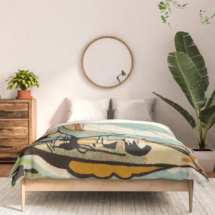Vintage Japanese Sailboat Comforter Gallery Image 3