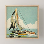 Vintage Japanese Sailboat Mini Art Print Gallery Image 1
