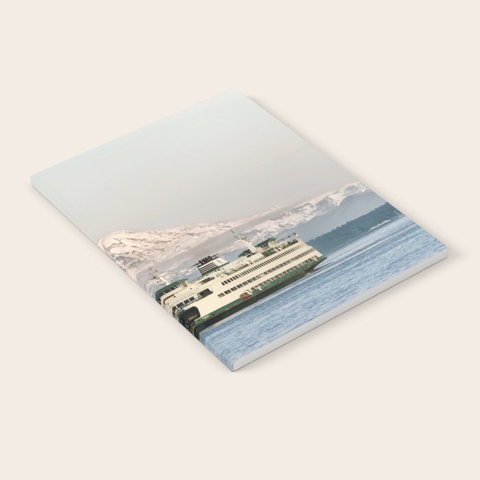 Seattle Bainbridge Island Ferry with Mount Rainier Notebook Gallery Image 2