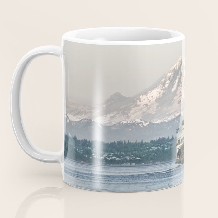 Seattle Bainbridge Island Ferry with Mount Rainier Coffee Mug Gallery Image 3