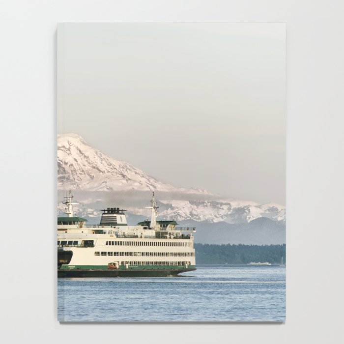 Seattle Bainbridge Island Ferry with Mount Rainier Notebook Gallery Image 4