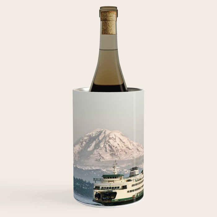 Seattle Bainbridge Island Ferry with Mount Rainier Wine Chiller Gallery Image 1