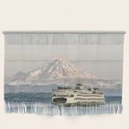 Seattle Bainbridge Island Ferry with Mount Rainier Wall Hanging Gallery Image 1