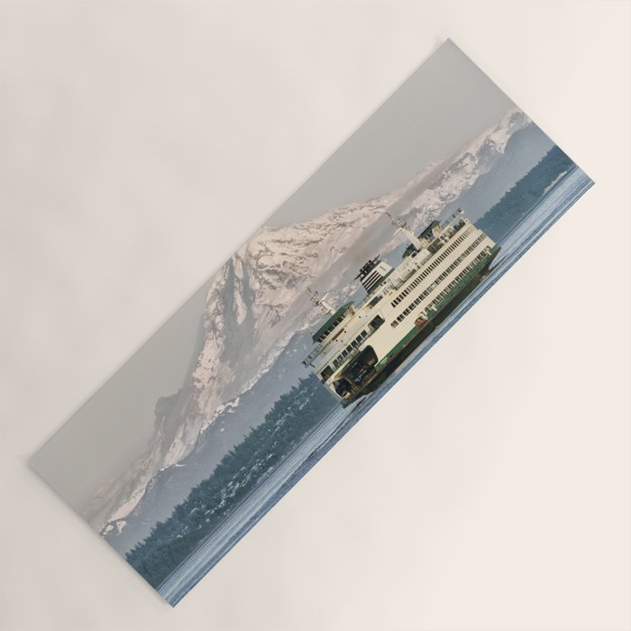 Seattle Bainbridge Island Ferry with Mount Rainier Yoga Mat Gallery Image 1