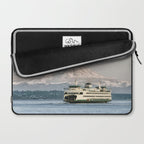 Seattle Bainbridge Island Ferry with Mount Rainier Laptop Sleeve Gallery Image 2