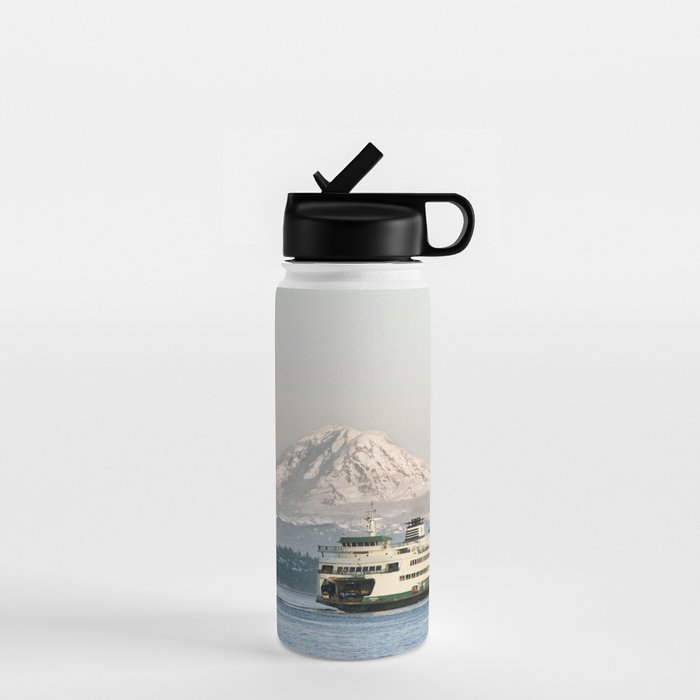 Seattle Bainbridge Island Ferry with Mount Rainier Water Bottle Gallery Image 1