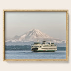 Seattle Bainbridge Island Ferry with Mount Rainier Serving Tray Gallery Image 1