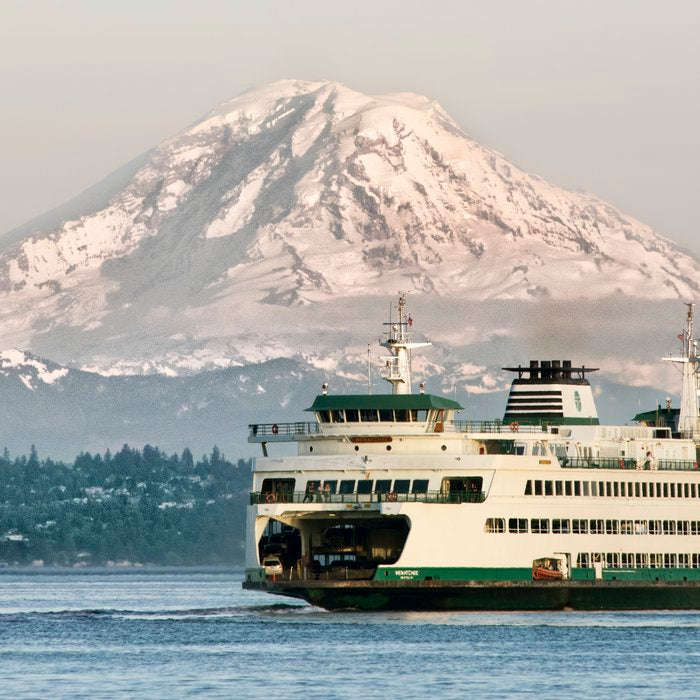 Seattle Bainbridge Island Ferry with Mount Rainier Coffee Mug Gallery Image 2