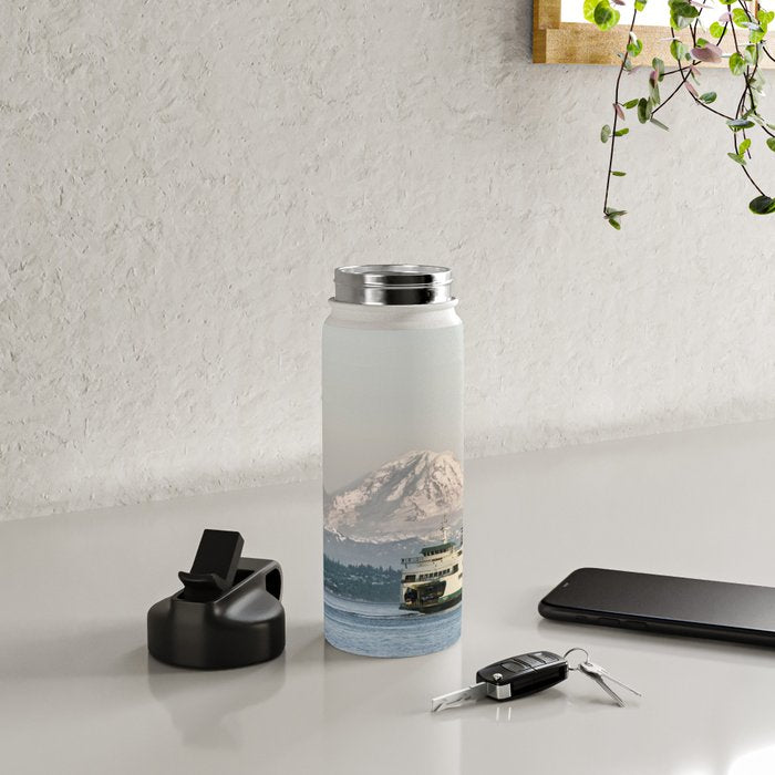 Seattle Bainbridge Island Ferry with Mount Rainier Water Bottle Gallery Image 4