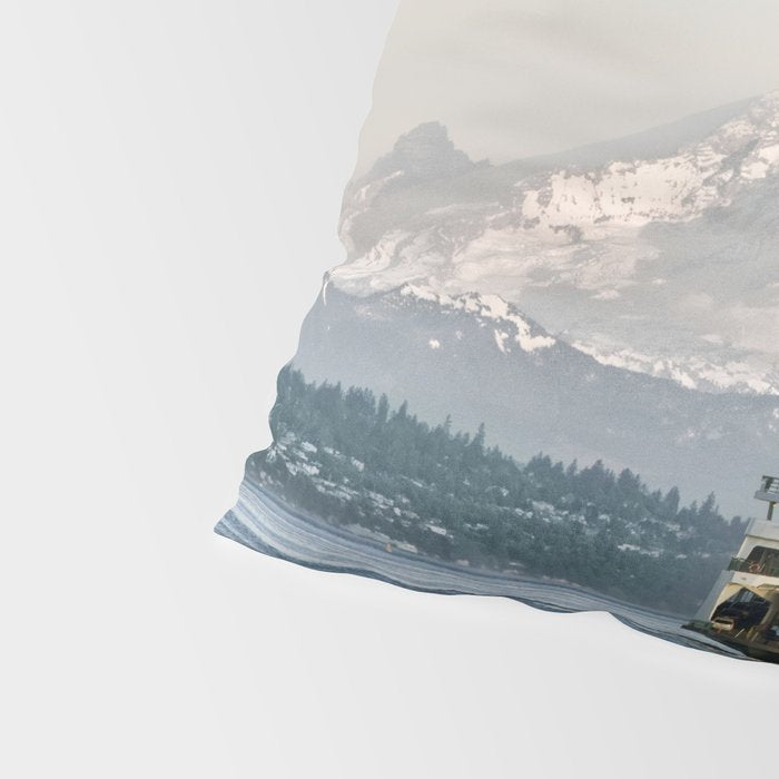 Seattle Bainbridge Island Ferry with Mount Rainier Pillow Sham Gallery Image 4