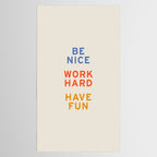 Be Nice, Work Hard, Have Fun | Retro Vintage Bauhaus Typography Tablecloth Gallery Image 2