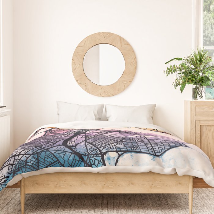Boston Massachusetts Street Map Duvet Cover Gallery Image 3