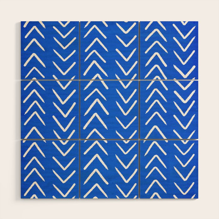 Mudcloth 01: Navy Blue Edition Wood Wall Art Gallery Image 1