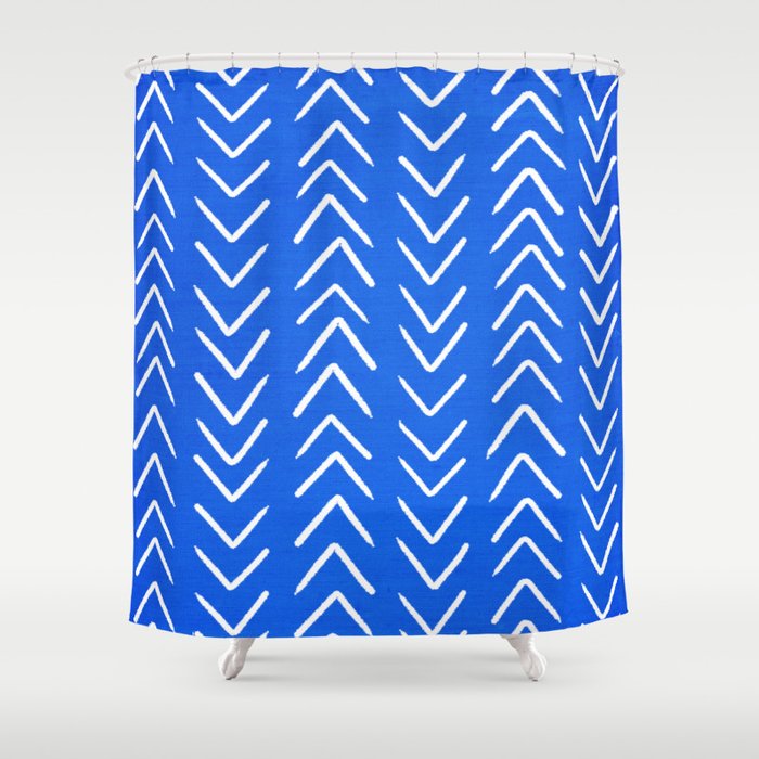 Mudcloth 01: Navy Blue Edition Shower Curtain Gallery Image 1