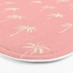 Pink summer palm tree doodle art pattern Bath Mat Gallery Image 3