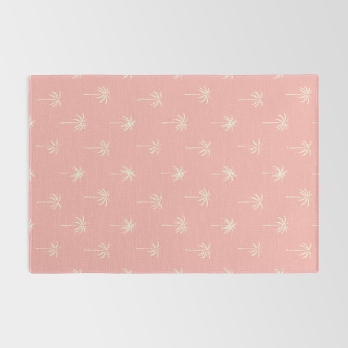 Pink summer palm tree doodle art pattern Rug Gallery Image 2
