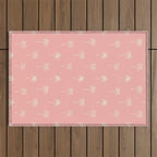 Pink summer palm tree doodle art pattern Outdoor Rug Gallery Image 1
