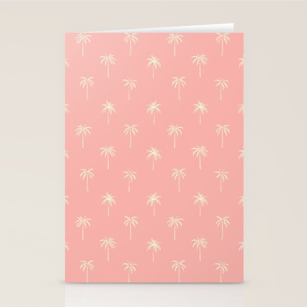 Pink summer palm tree doodle art pattern Stationery Card Gallery Image 1