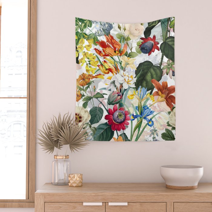 Vintage & Shabby Chic - Tropical Botanical Flower Garden  Wall Tapestry Gallery Image 2