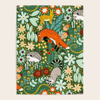 Textured Woodland Pattern - Forest Green Poster Gallery Image 4