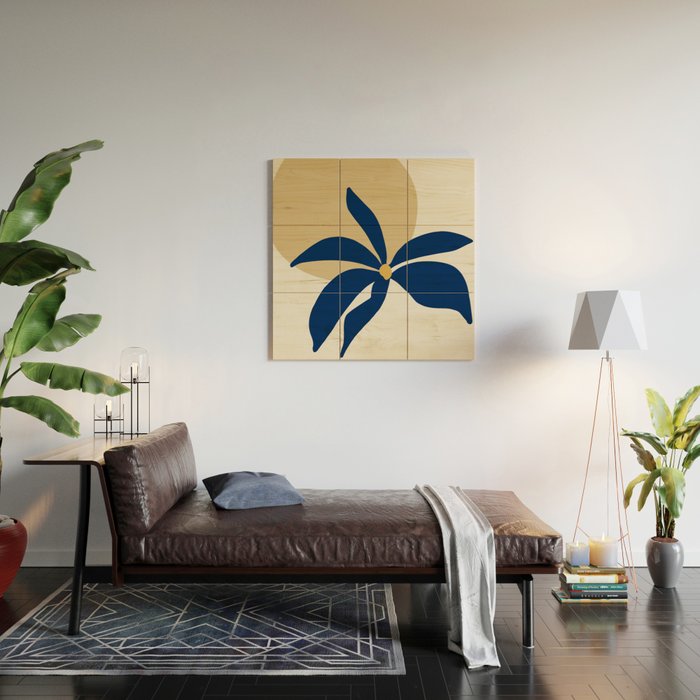 The Flower And The Sun, Floral Prints Wood Wall Art Gallery Image 2
