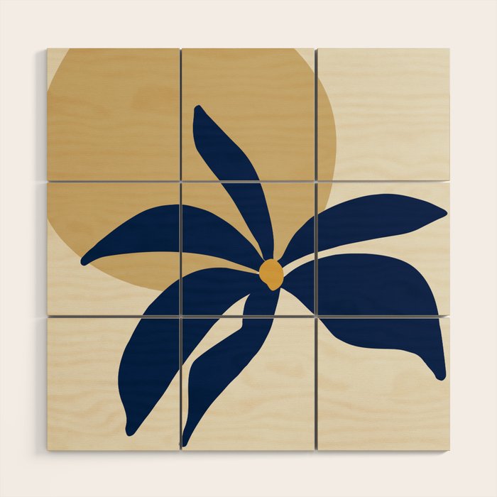 The Flower And The Sun, Floral Prints Wood Wall Art Gallery Image 1