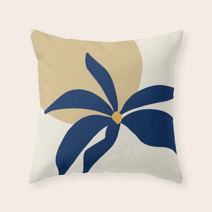 The Flower And The Sun, Floral Prints Throw Pillow Gallery Image 6